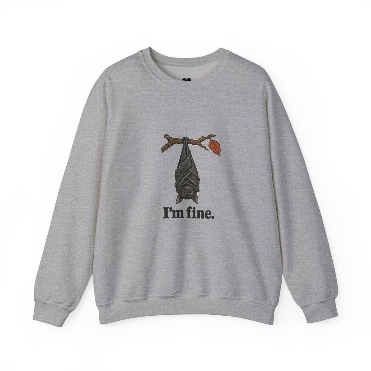 I'm Fine Bat Sweatshirt – Funny Two-Sided Halloween Crewneck