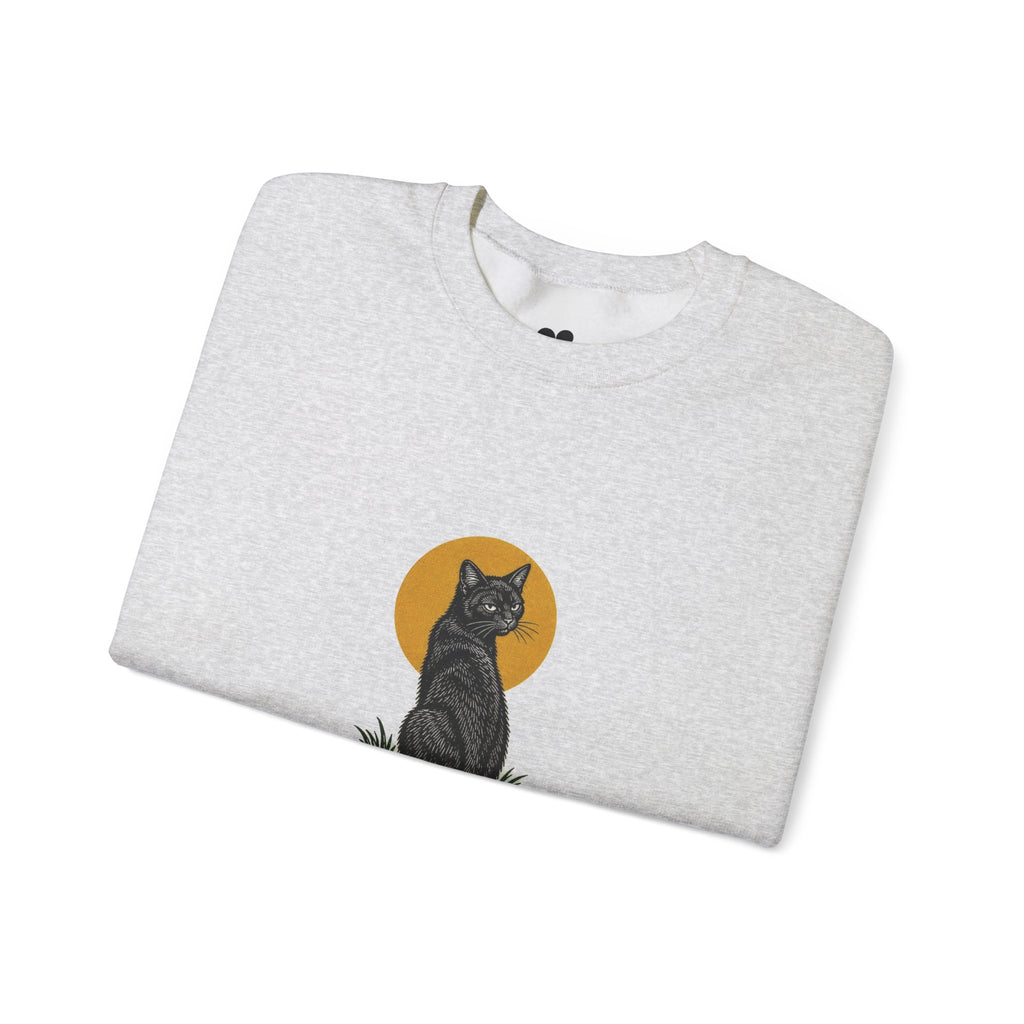 Ash Bad Luck? black cat sweatshirt, two-sided crewneck by Kindred Oddities, alternate view