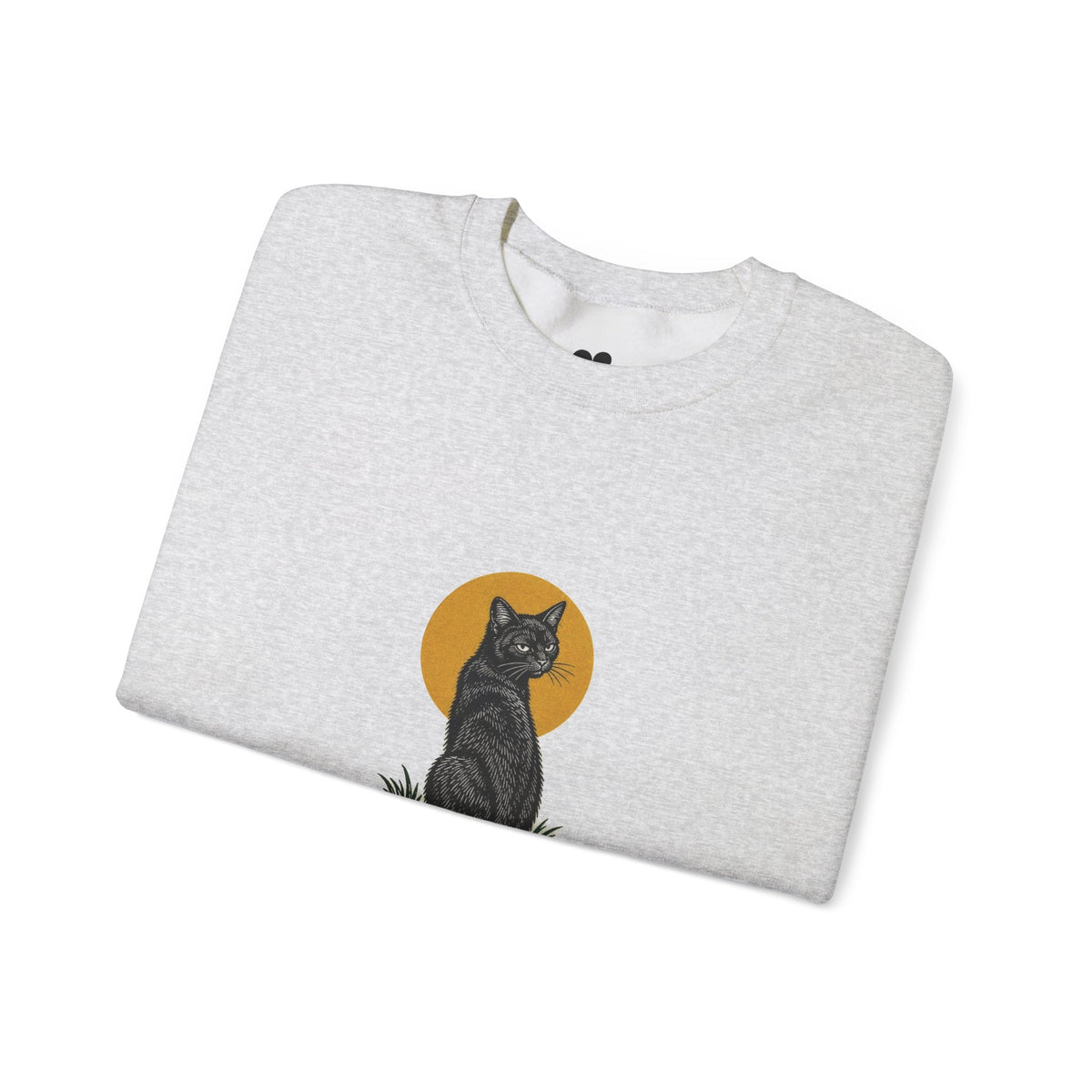 Ash Bad Luck? black cat sweatshirt, two-sided crewneck by Kindred Oddities, alternate view