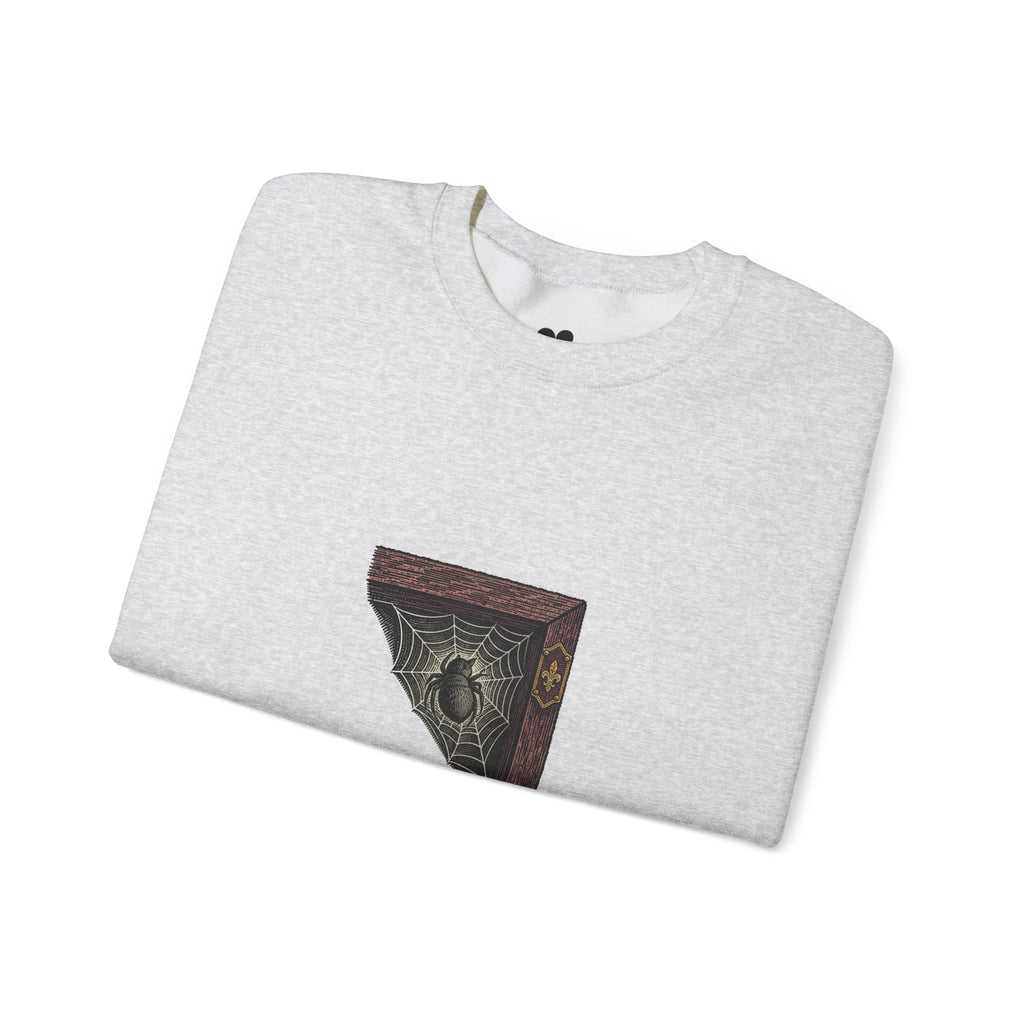 Ash I'm Not Here to Socialize spider sweatshirt, two-sided crewneck by Kindred Oddities, alternate view