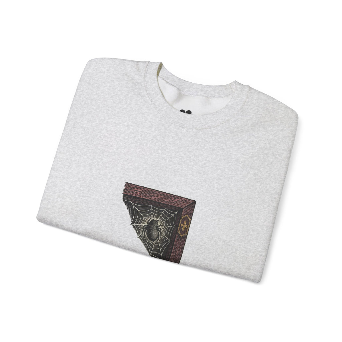 Ash I'm Not Here to Socialize spider sweatshirt, two-sided crewneck by Kindred Oddities, alternate view