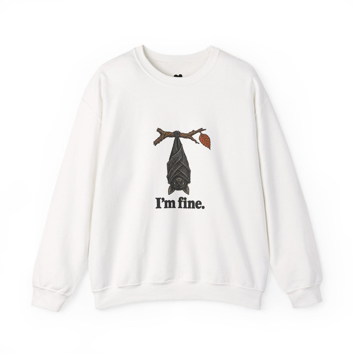 I'm Fine Bat Sweatshirt – Funny Two-Sided Halloween Crewneck