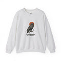 Proud Member of a Murder crow sweatshirt in Ash, front view with “Proud member of a murder.” chest print