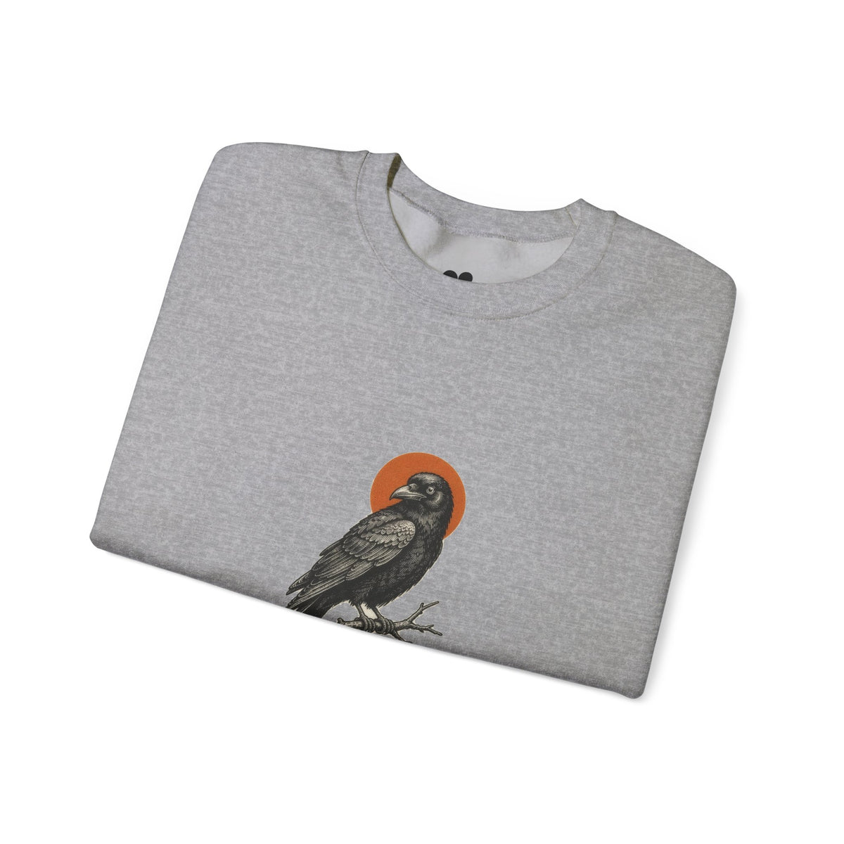 Sport Grey Proud Member of a Murder crow sweatshirt, two-sided crewneck by Kindred Oddities, alternate view