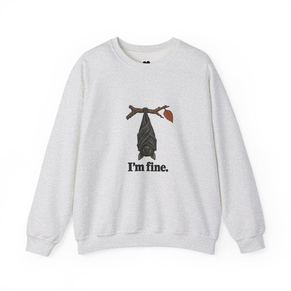 I'm Fine Bat Sweatshirt – Funny Two-Sided Halloween Crewneck