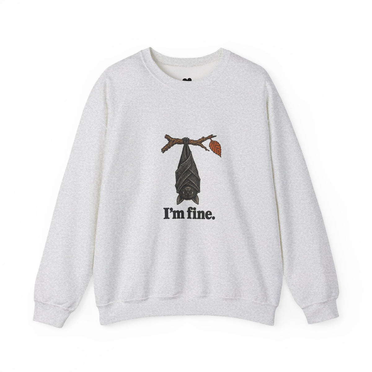 I'm Fine Bat Sweatshirt – Funny Two-Sided Halloween Crewneck
