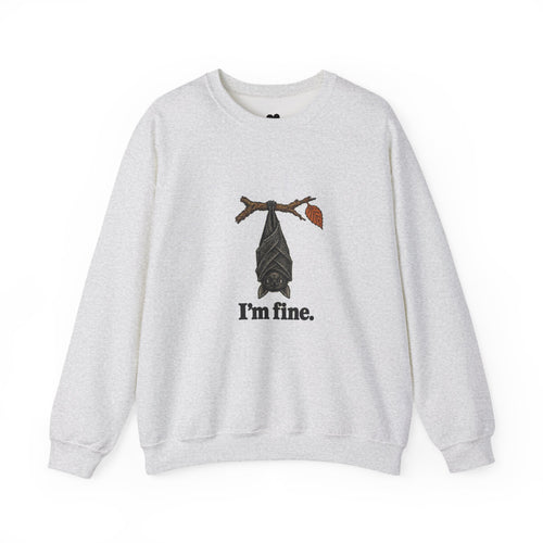 I'm Fine Bat Sweatshirt – Funny Two-Sided Halloween Crewneck